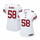 Women Nike New York Giants #58 Carl Banks White Team Color Game Jersey Dzhi